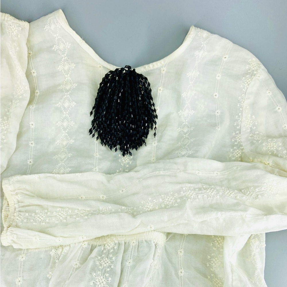 Vintage Mod Large Cascading Fringe Brooch Black Beaded Pin - Picture 12 of 13